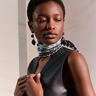 Brides de Gala pleated bandana 55 - Blue | Hermès Mainland China